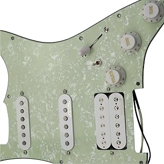 7-Way Type Fully Loaded Guitar Pickup Prewired Pickguard Pickup Single Coil Humbucker Pickup For guitar pickguard pickup (Color : 06)
