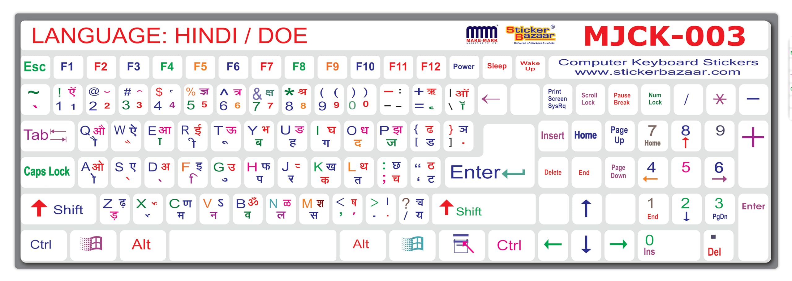 See full amazon price history chart for STICKER BAZAAR Hindi/Doe Keyboard Sticker Small Size Pack of 2 for Computer/Laptop, Self Adhesive and Easy to Peel White Background with Coloured Lettering(Plastic) STICKER BAZAAR Hindi/Doe Keyboard Sticker Small Size Pack of 2 for Computer/Laptop, Self Adhesive and Easy to Peel White Background with Coloured Lettering(Plastic) (B09Q9CT64H) Amazon Price History, Amazon Price Tracker