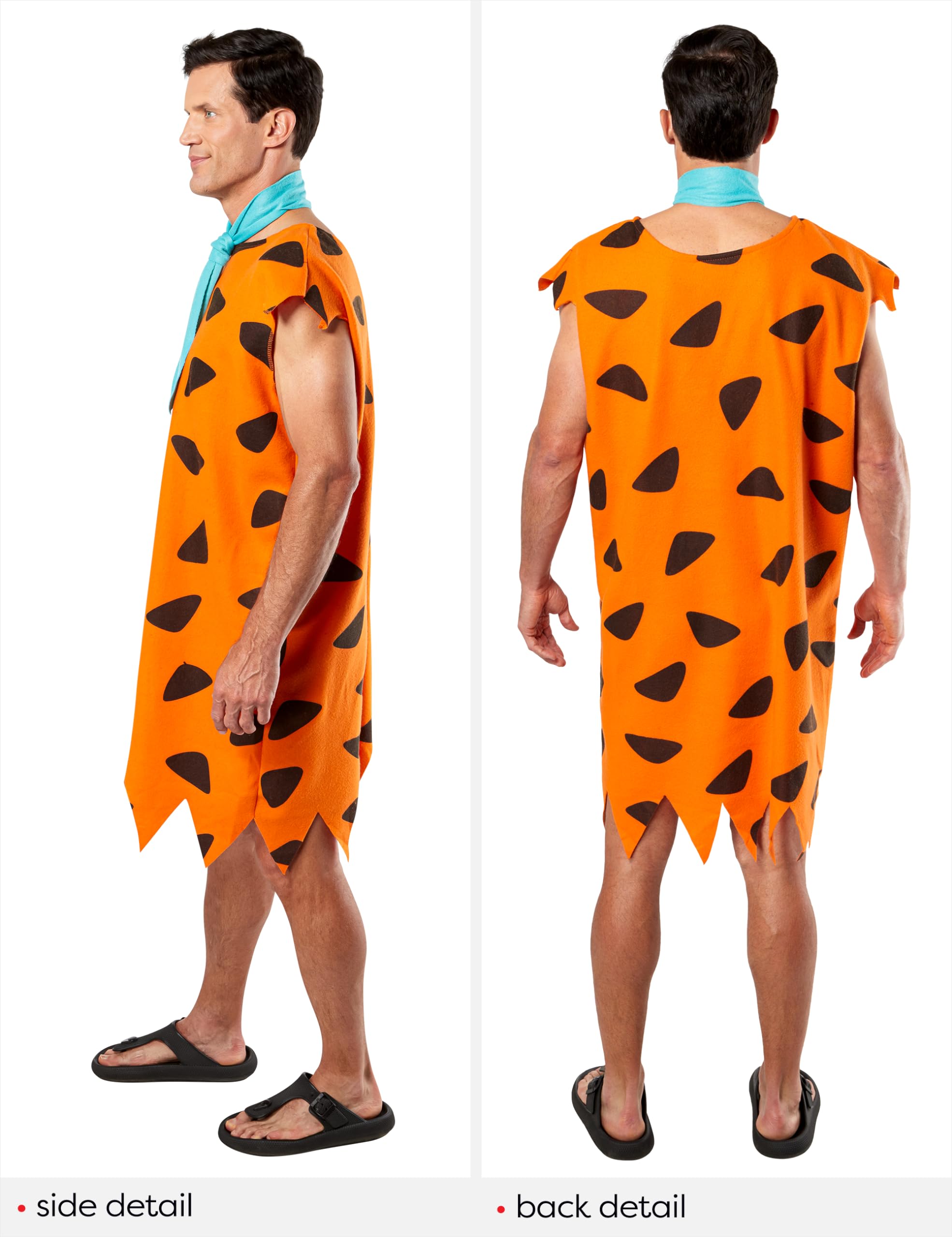 Rubies Disfraz Pedro Picapierdra para hombres, Túnica impresa con corbata, Talla única, Oficial The Flintstones para Carnaval, fiestas, despedidas y cosplay