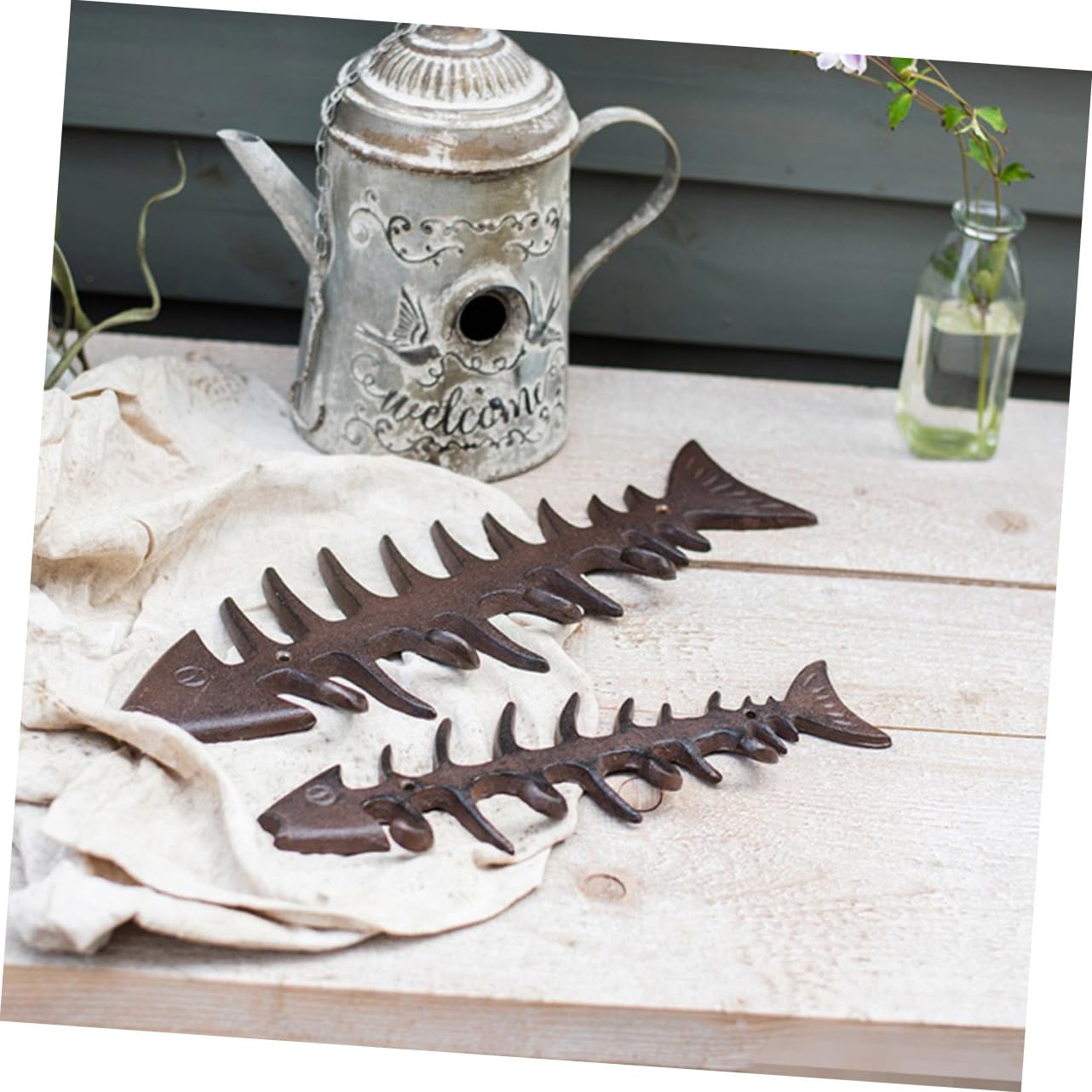 Alipis 1pezzi Gancio in Ferro Forma Di Lisca Di Pesce Portaoggetti Da Parete Creativo e Versatile Attaccapanni Decorativo Per Cappotti e Accessori Misura s