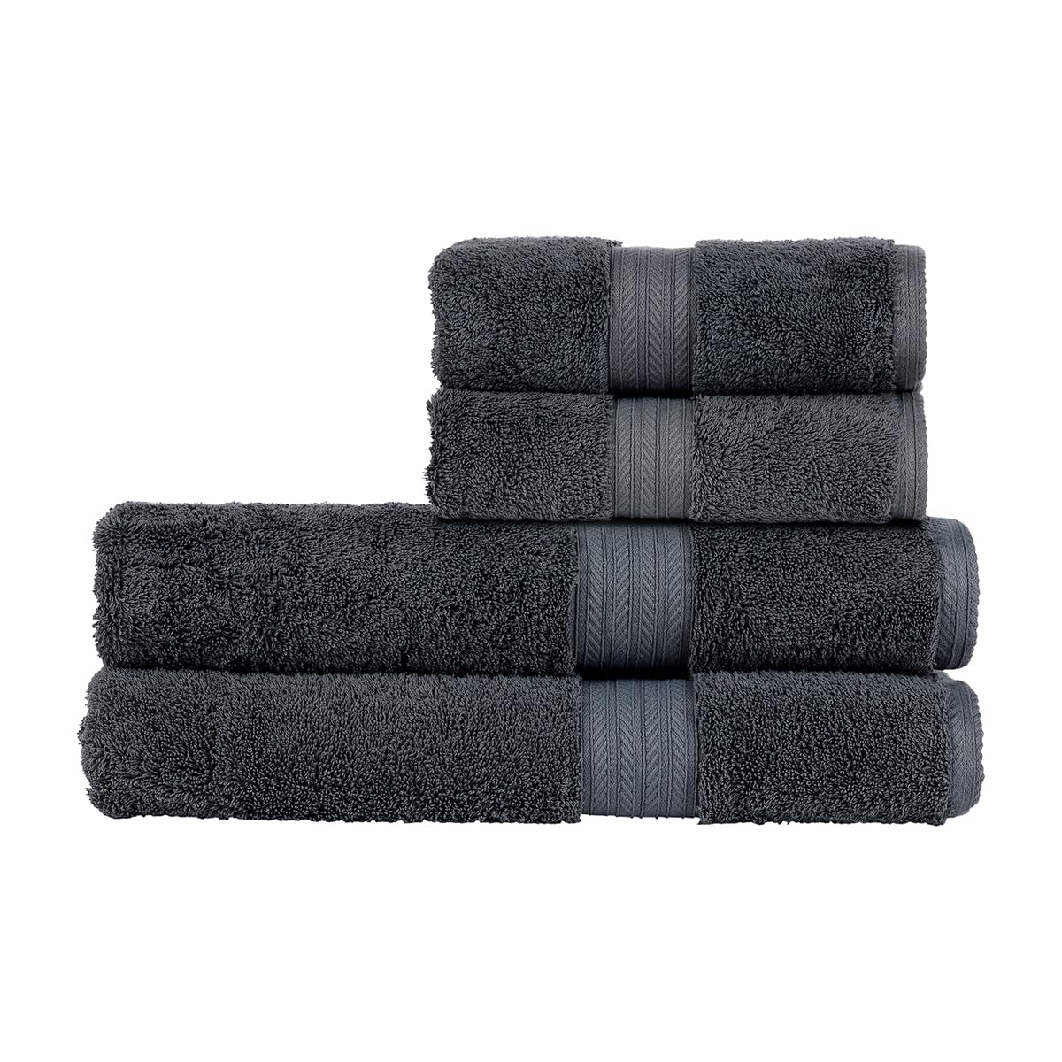 Christy Renaissance 4 Piece Bath Sheet Set | Ash Grey | 100% Egyptian Cotton Pile | Luxuriously Soft and Super Absorbent | 675 GSM | 2 Bath Sheets 2 Hand Towels