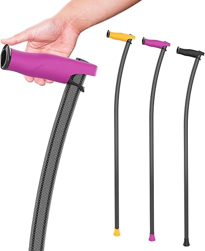 Bastón ultraligero de fibra de carbono (0.44 libras) con curva ergonómica y agarre para prevenir tendinitis