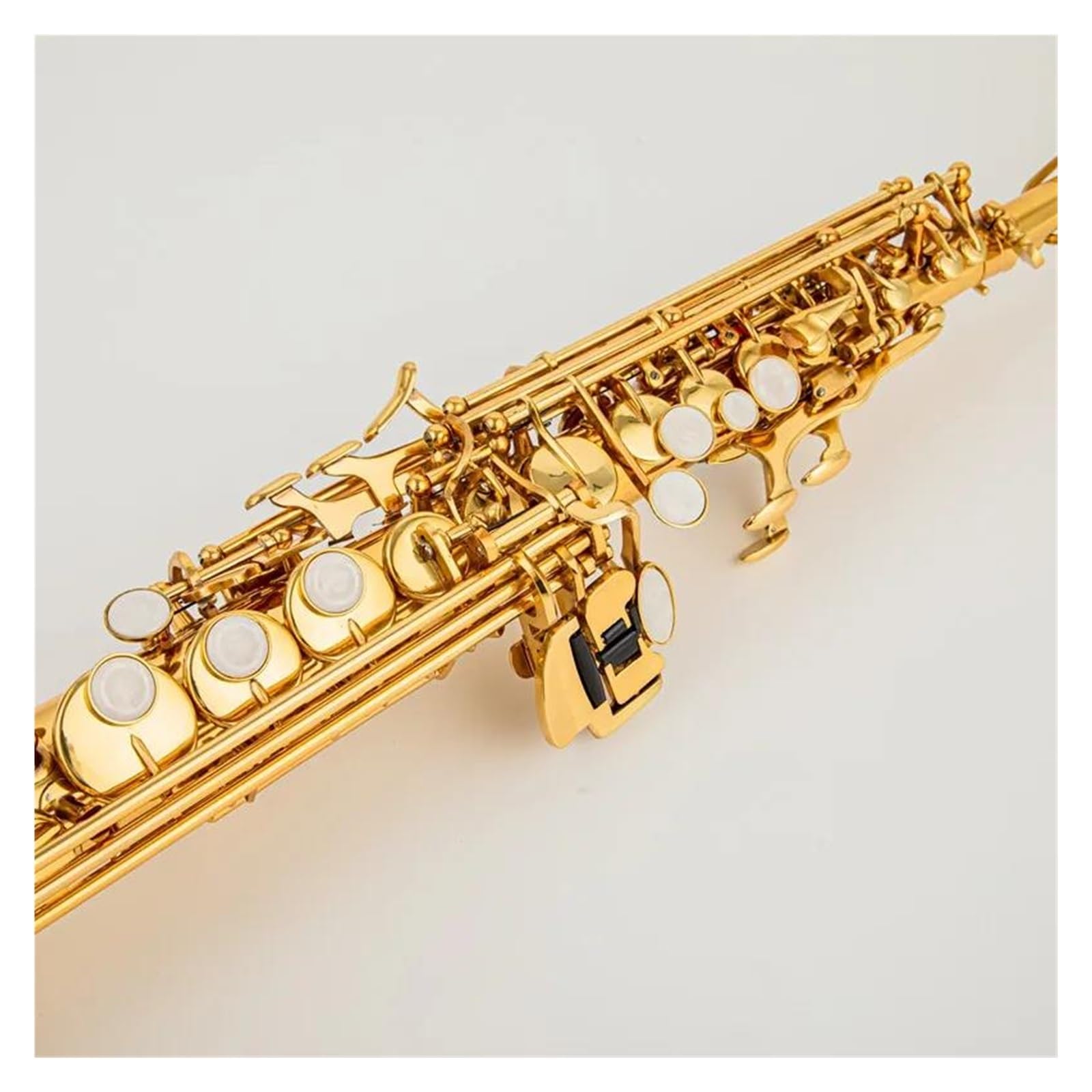 Sassofono Soprano Bb Ottone Laccato Oro Con Custodia E Bocchino
