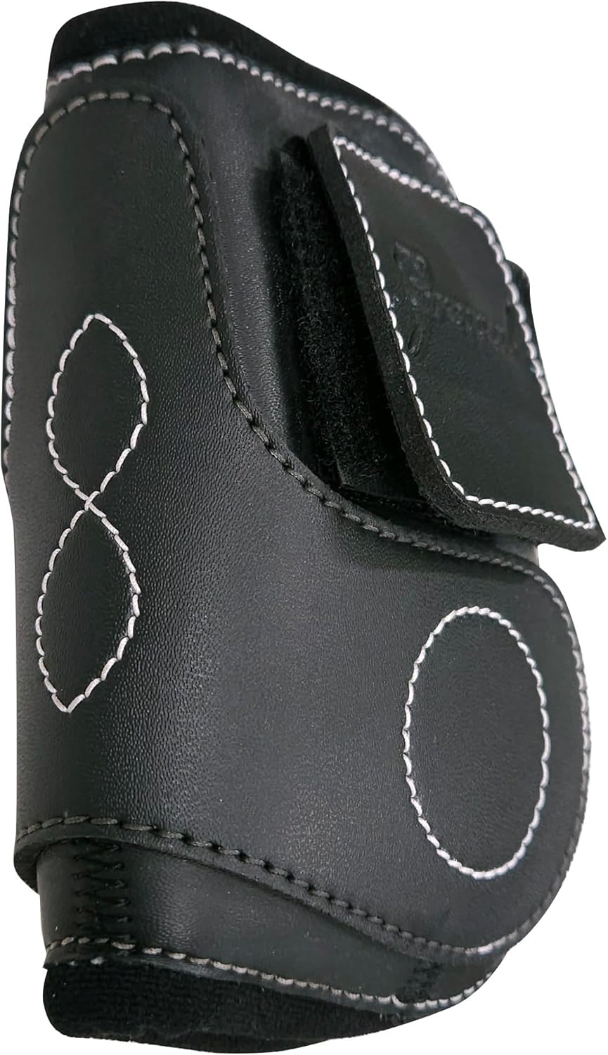 Grewal Equestrian Black Synthetic Open Front Hind Boots - Fetlock Boots