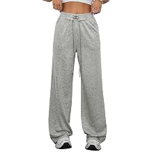 Aleumdr Womens High Waisted Wide Legs Sweatpant Casual Drawstring Sweat Pants Workout Athletic Joggers with Pockets