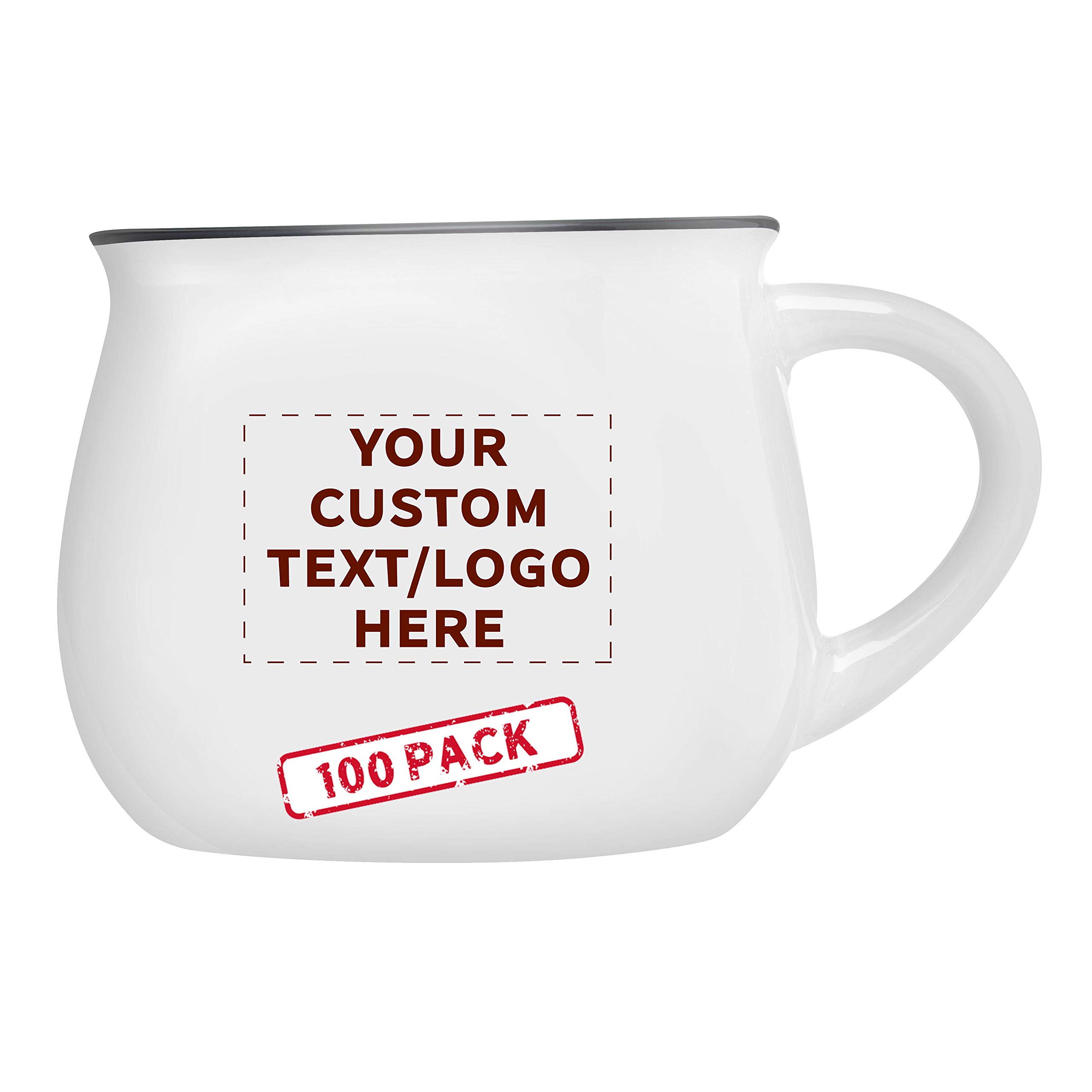Custom Glazed Campfire Coffee Mugs 12 oz Set of 100 Personalized Bulk Pack - Perfect for Coffee Tea