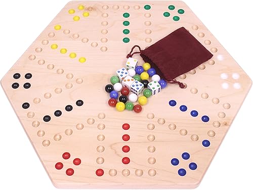 Miniatura 1 de AmishToyBox.com Wahoo - Juego de mesa de mármol, 16 pulgadas de ancho, madera de arce, doble cara