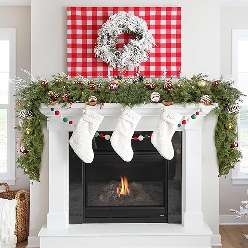 Miniatura 3 de DearHouse Guirnalda de Navidad de 6.01 pies, guirnalda artificial de ciprés de pino, guirnalda de Navidad de pino artificial para temporada