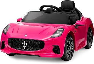 GarveeLife Ride On Car Licensed Maserati Gran Cabrio, 12V Battery Powered Motorized Car for Kids with Remote Control, Spring Suspension, Double Doors, Bright Lights, 4 Wheel Electric Vehicle, Pink