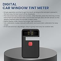 Vista 4 de Medidor digital de tinte para ventana, medidor de transmisión de película solar de 0.512 in de grosor, con calibración automática, medidor