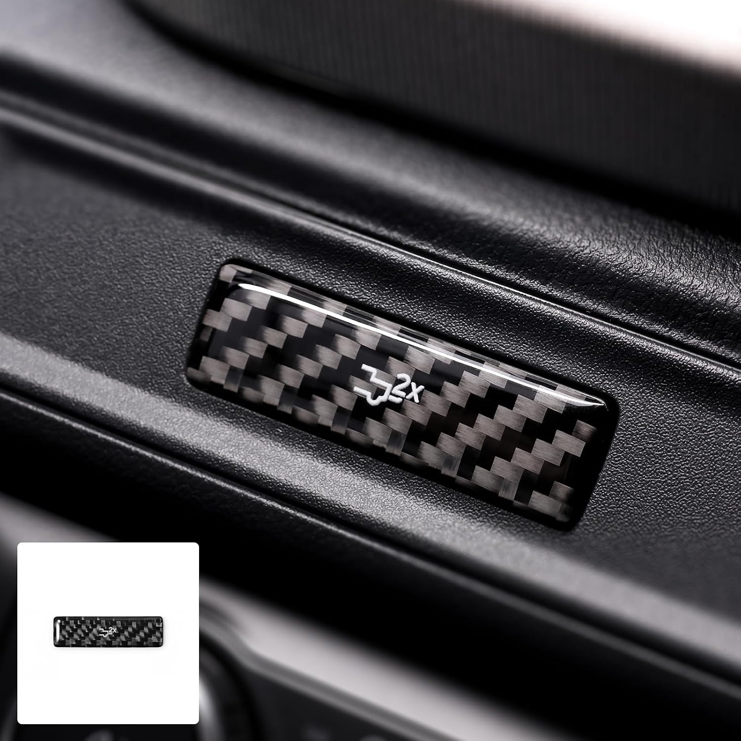 BETTERHUMZ Carbon Fiber Trim for Ford F150 2021 2022 2023 2024 2025 Side Console Truck Cargo Bed Switch Button Sticker Interior Accessories (Black)