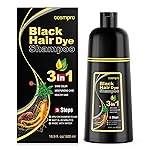 cosmpro Black Hair Dye Shampoo 3 in 1 for Women/Men for Gray Coverage Instant Hair Color Shampoo Semi Permanent Champu Para Cana