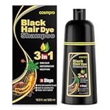 Black Hair Dye Shampoo 3 in 1 for Women&sol;Men for Gray Coverage Instant Hair Color Shampoo Semi Permanent Champu Para Cana