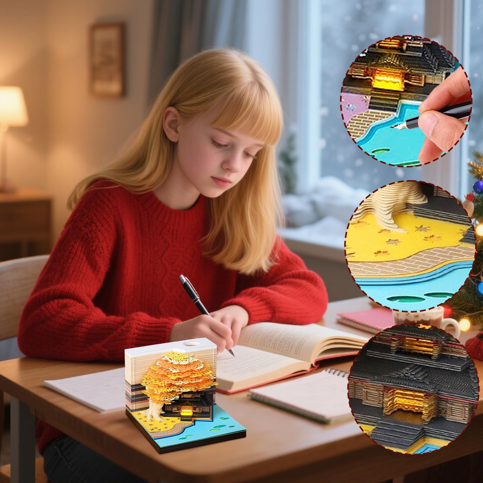Kalendarz 3D 2026 Notatnik Artystyczny Memo Z Odrywanymi Kartkami | Kalendarz Z Odrywanymi Kartkami Do Użytku W Klasie W Domu Dla Nauczyciela Podczas Dojazdów Wakacji I Treningów