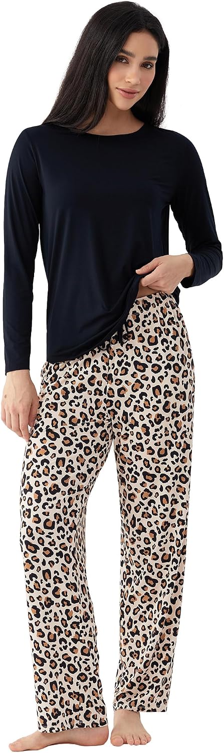 Women's Pajama Sets Bamboo Viscose Soft and Breathable Long Sleeve Sleepwear