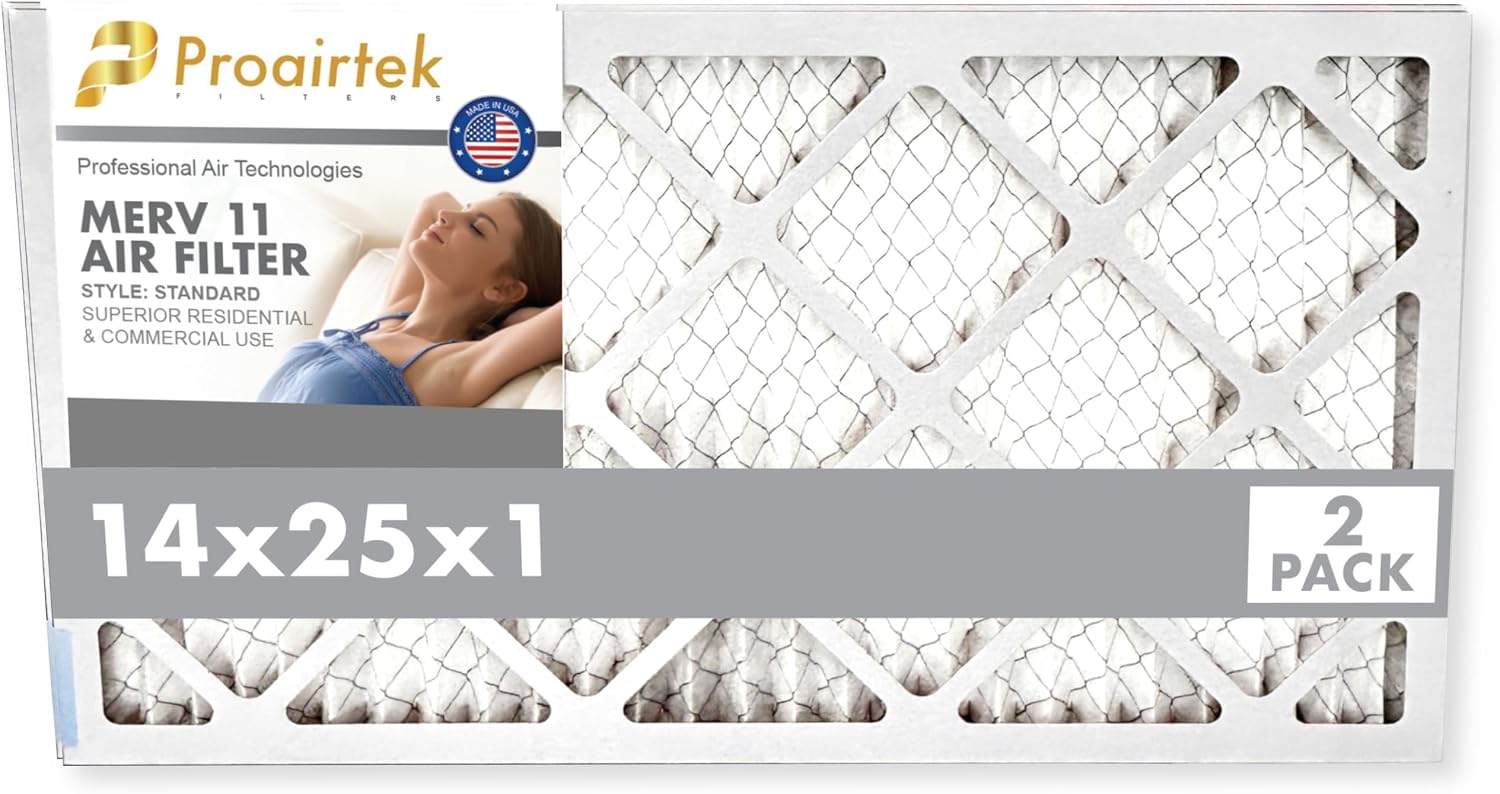 Proairtek AF14251M11SWH Model 14x25x1 Pack of 2 Air Filters, MERV 11; Ideal for Anyone Wanting Clean, Crisp Air in Their Home