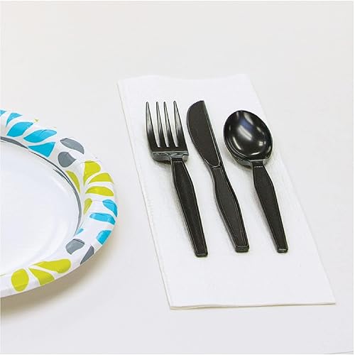 Miniatura 5 de Genuine Joe Tenedor de plástico pesado, negro, 1000 unidades