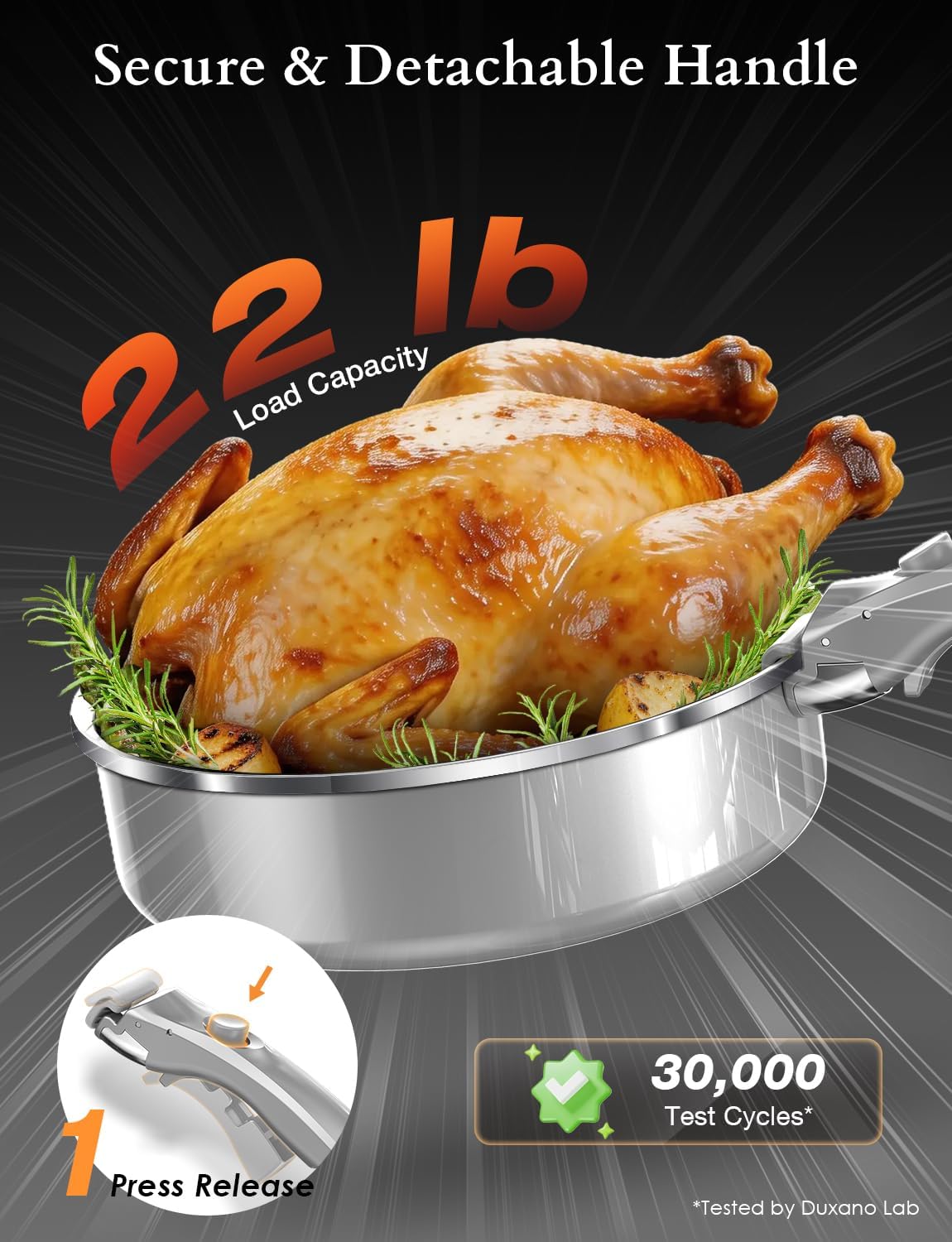 Ceramic Pots and Pans Set Non Stick, 2026 Upgraded Hybrid Skillet, 1.5&2 QT Saucepans with Lid, Oil-less Cooking, PFAS Free Non Toxic, Induction Ready,Oven&Dishwasher Safe,Removable Handle,12PC