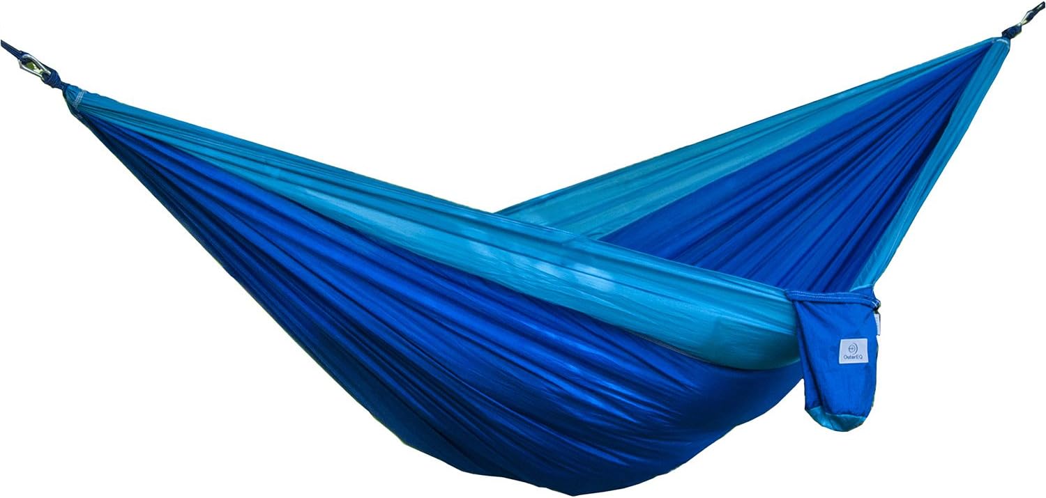Portable Nylon Fabric Travel Camping Hammock Light Blue/Blue