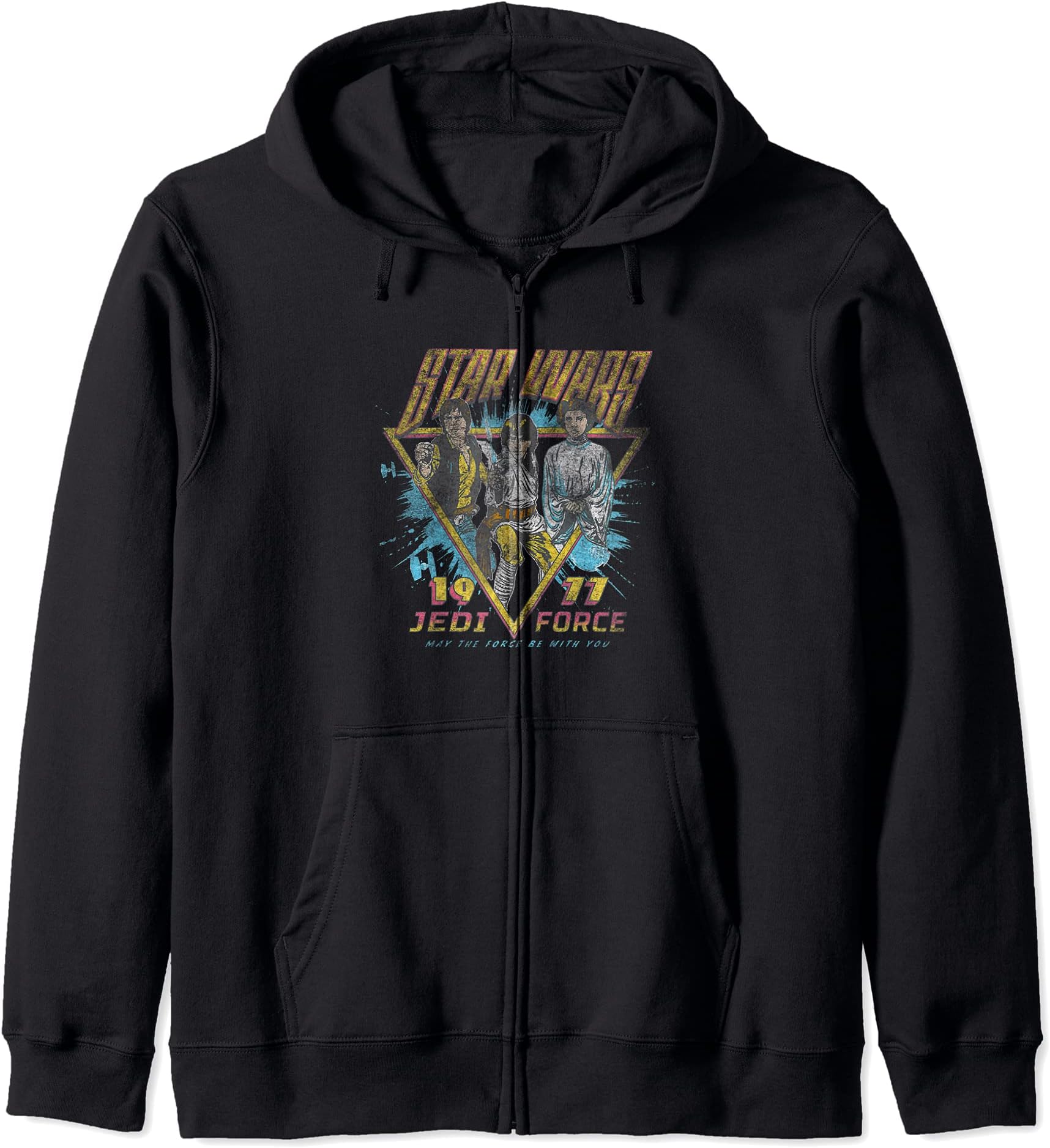 star warsA New Hope Han Solo, Luke & Leia Jedi Force 1977 Zip Hoodie