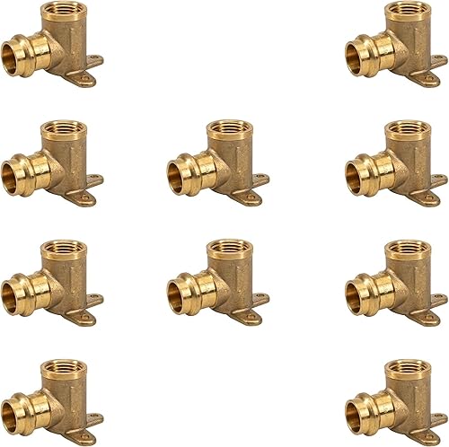 Propress - Codo de oreja de 12 pulgada x 12 pulgada NPT hembra de 12 pulgada x 12 pulgadas, ajuste de presión profesional de cobre, codo de oreja de