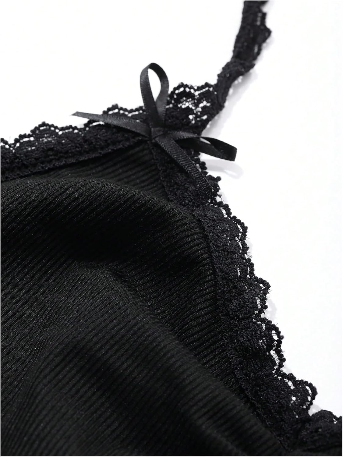 Floerns Women's Y2K Lace Trim Bow Halter Top Tie Open Back Fitted Sleeveless Going Out Cami Tops - Image 4