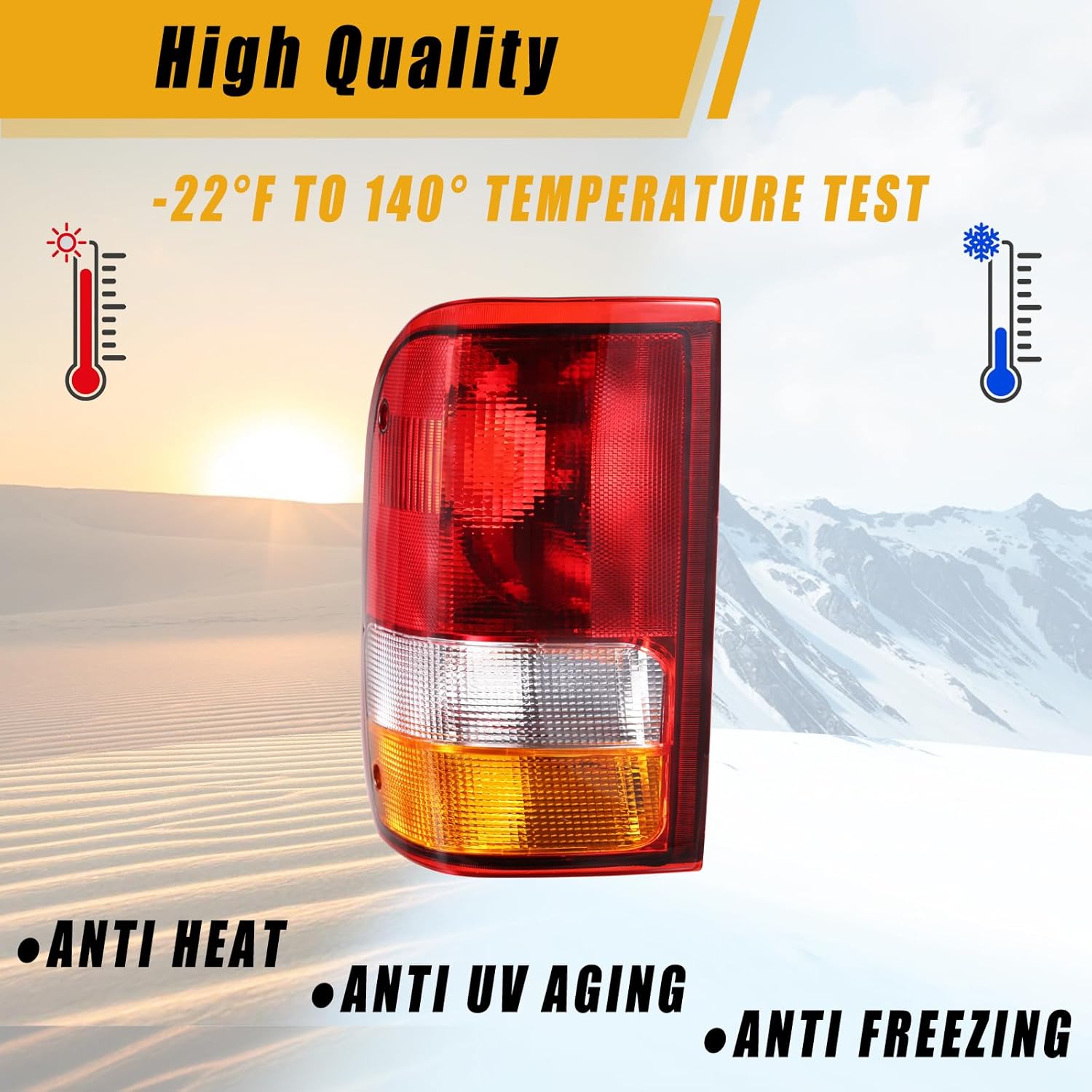 Boine Right Passenger Side Tail Light Compatible With 1993 1994 1995 1996 1997 Ford Ranger Rear Light Brake Lamps (Right Passenger Side)