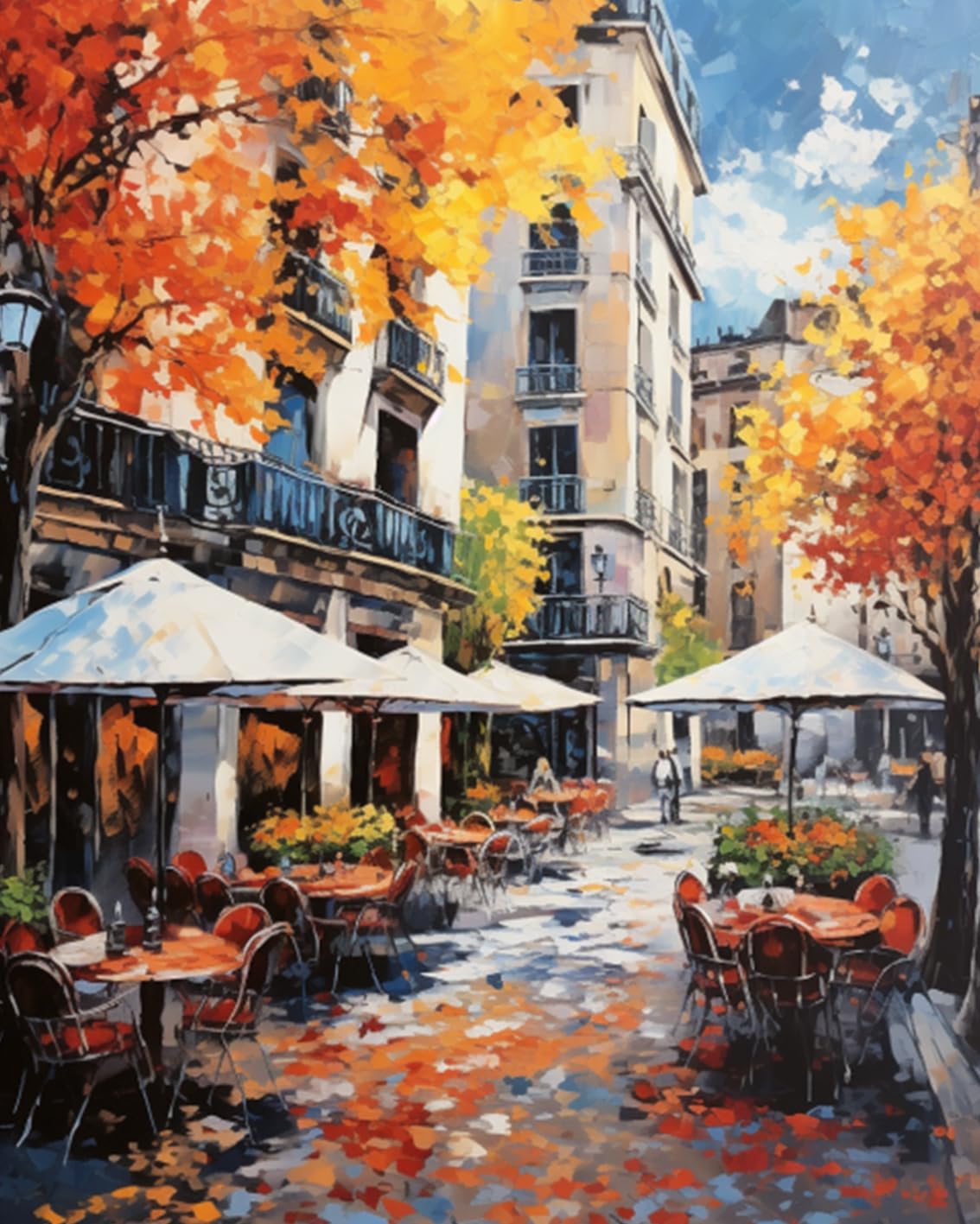 Peinture de paysage de Madrid pour adultes : kit de toile de paysage de ville d'Espagne