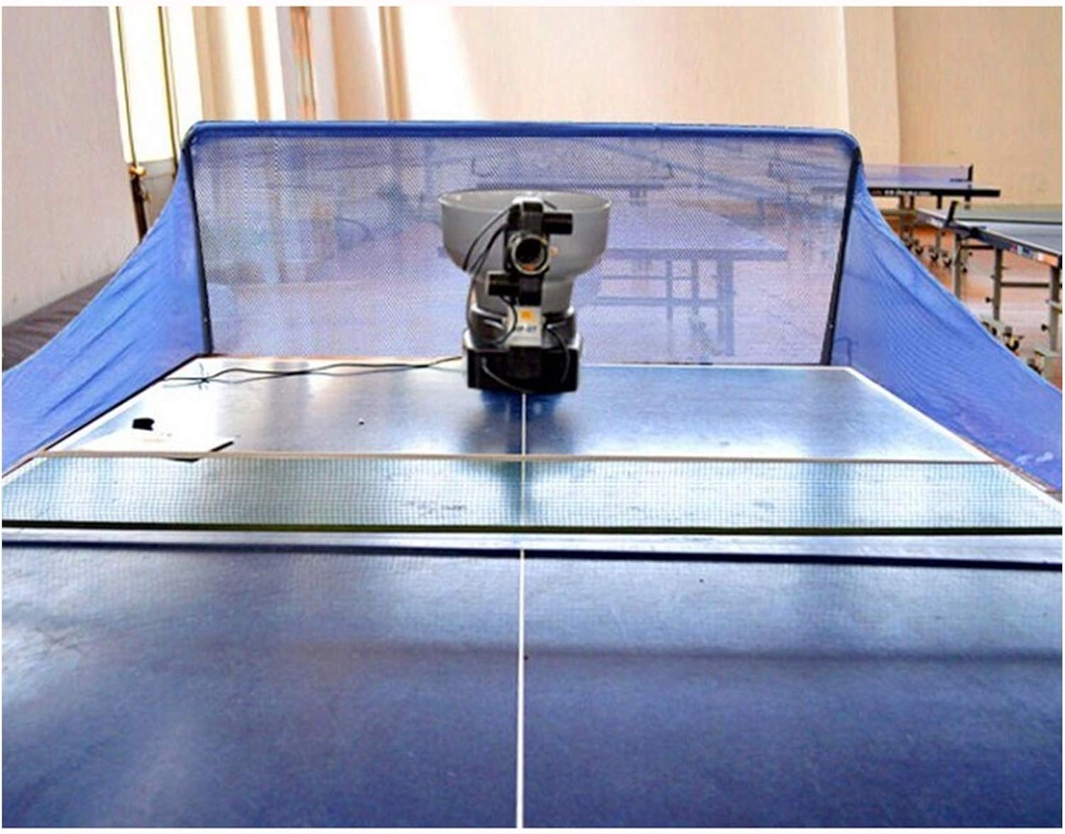 Table Tennis Ball Catch Net Table Tennis Ball Catch Net, Single-Person Practice Nets with A Tabletop Table, Can Be Stored for Collecting Balls, Family Entertainment (Color : Blue)