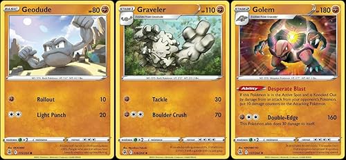 Golem 137264 - Fusion Strike - Raro - Pokemon Evolution 3 - Lote de cartas - Etapa 2