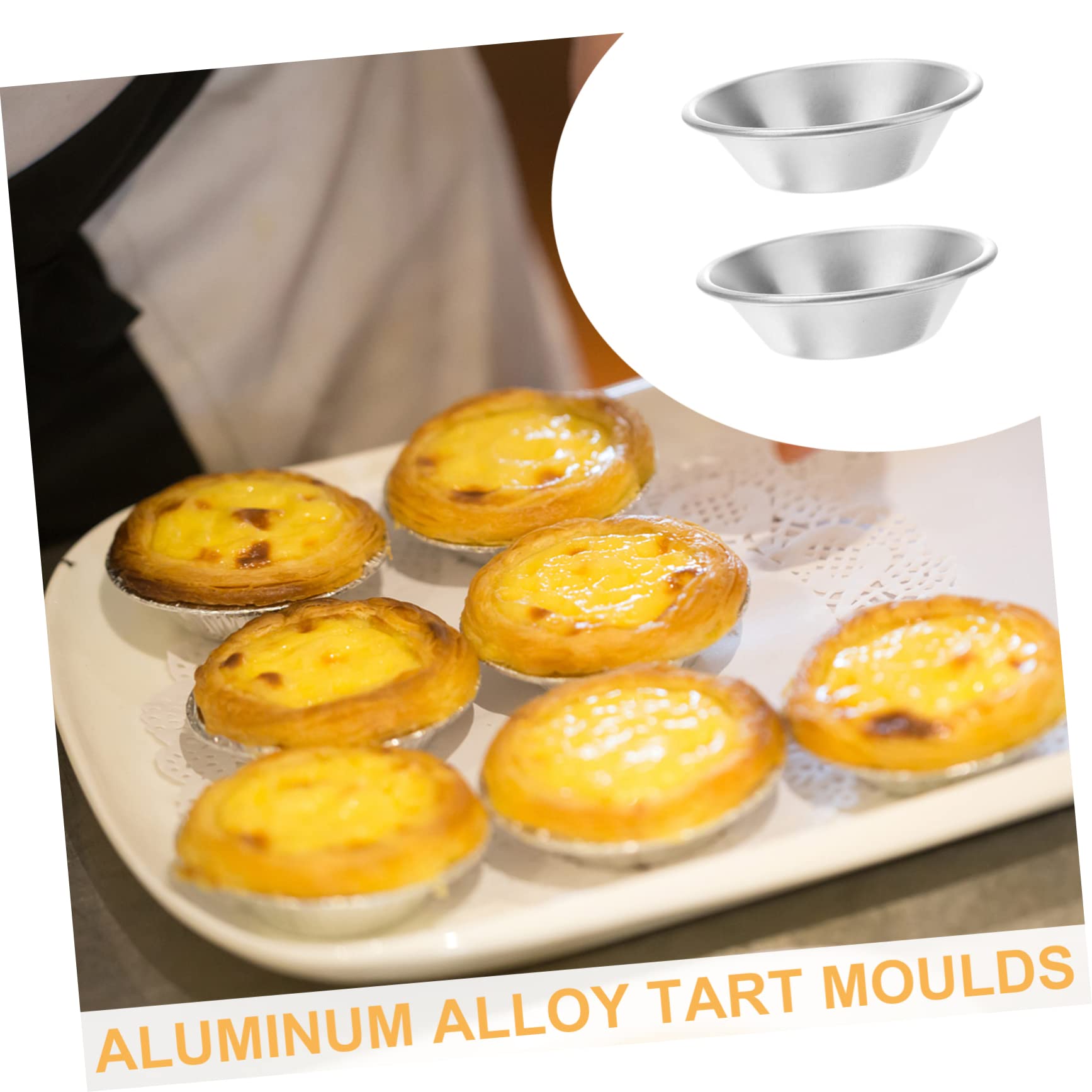SOLUSTRE Mini Pie Baking 25 Pcs Aluminum Alloy Egg Tart Non-stick Coating Easy to Clean