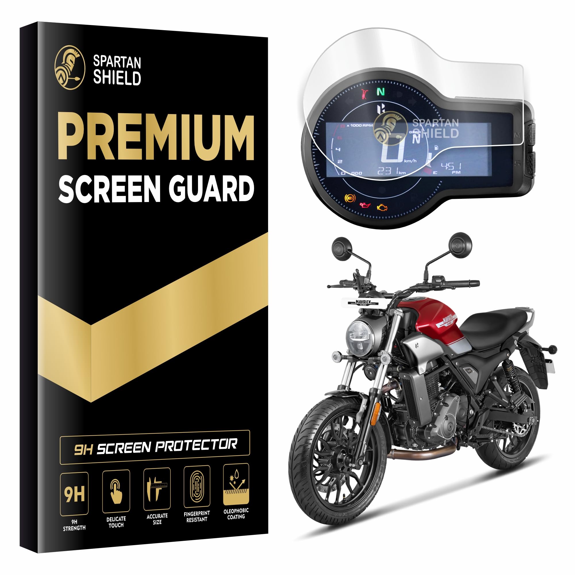 Spartan Shield Digital Meter Screen Protector For 2024 HERO MAVRICK 440 Bike || Anti Scratch Water Repellent LCD Instrument Cluster Guard || New Mavrick440 Bike Console Accessory [Not Tempered Glass]-image-34