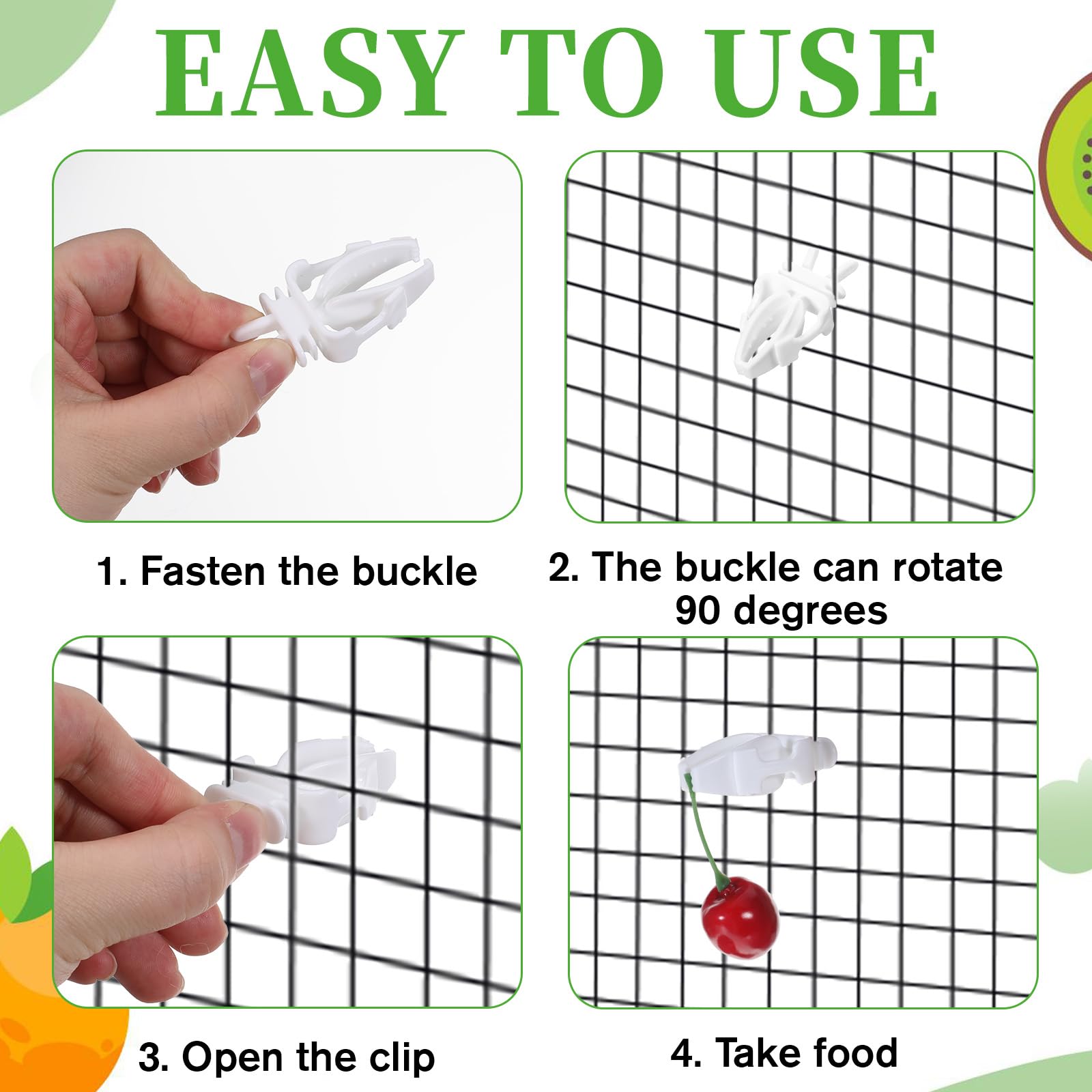 6 PCS Bird Treats Skewer, Parakeet Hanging Food Holder, Bird Cage Food Holders, Stainless Steel Fruit Vegetable Stick Holder for Hanging Birds Foraging Toys for Macaw Parakeet Budgie (3 Sizes) - image 7