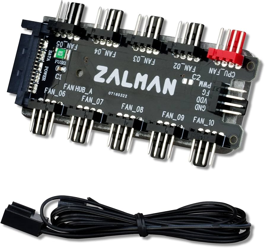 Amazon.com: Zalman 10-Port PWM Fan Hub Splitter for 4-Pin PWM & 3