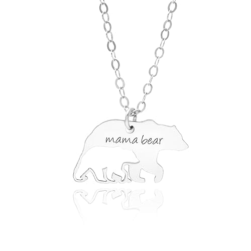 MAMA BEAR NECKLACE - PURE Sterling Silver - A Premium Made Necklace For Moms and New Moms
