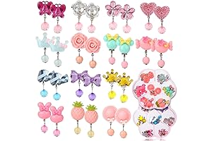 14 Pairs Clip on Earrings for Girls- No Piercing Needed