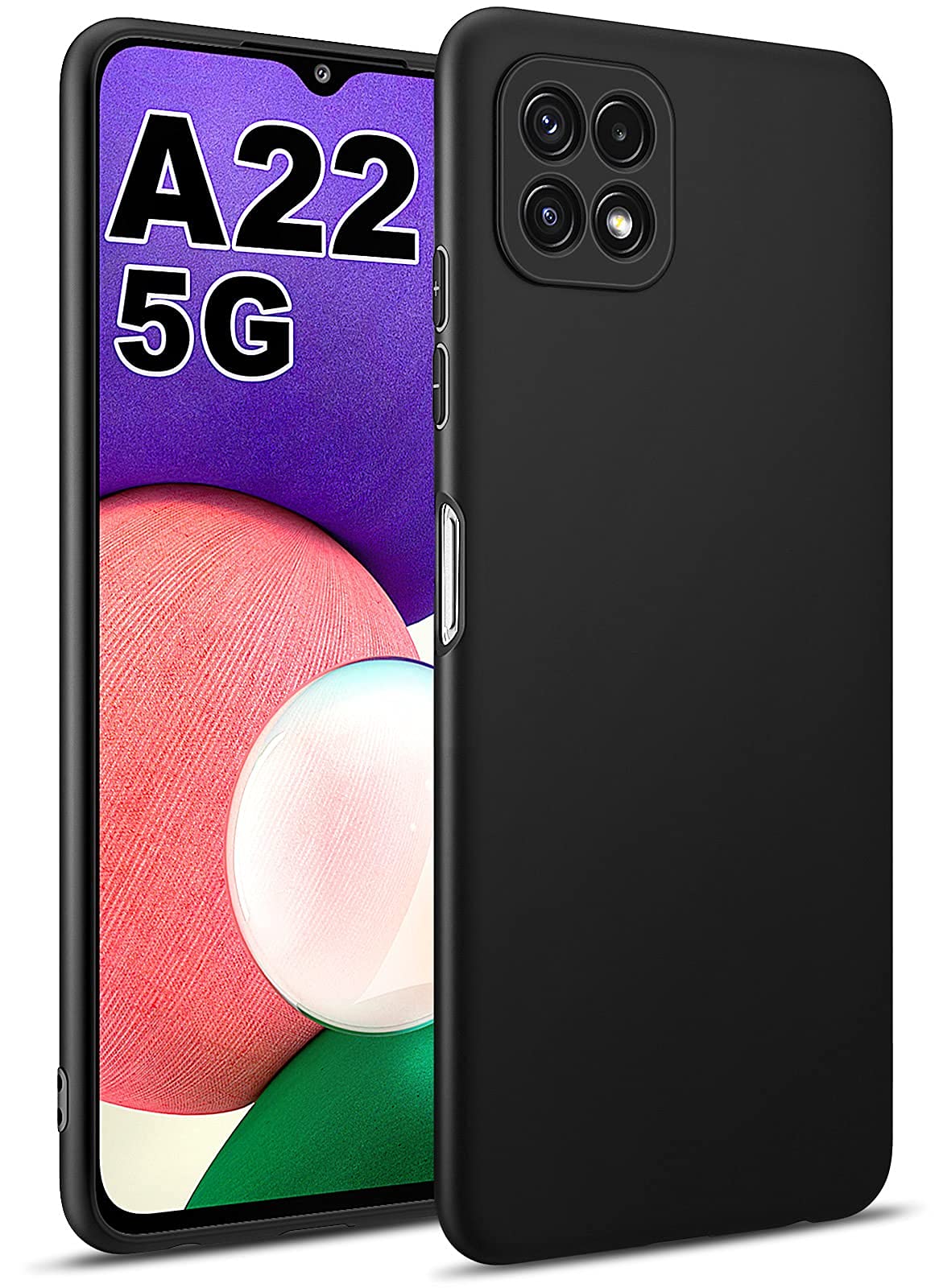 Lustree Exclusive Silicone Samsung Galaxy A22 5G Pudding with Anti Dust Plugs Shockproof Slim Back Cover Case For Samsung Galaxy A22 5G / Samsung Galaxy F42 5G (Black) (B09CPQXQYF) Amazon Price History, Amazon Price Tracker