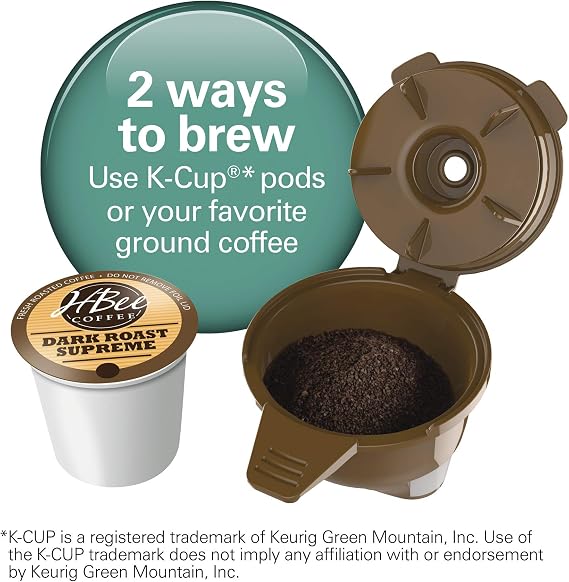 Hamilton Beach FlexBrew Single-Serve Coffee Maker with Milk Frother Compatible with K-Cup Pods and Grounds, 1cups, Black (49949)