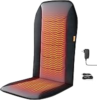 CARSHION Heated Seat Cover: Fast Heat Plush Fabric, Extended Coverage for Back Hips Thighs, Office Home Chair Relief