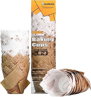 katbite200pcs Cupcake Cases, Baking Cupcake Liners, Disposable Baking Cups for Parties and Birthdays, Greaseproof Muffin Cups with Newspaper PatternThe Forest Stewardship Council