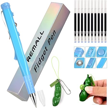 Amazon Com Fidget Pen Remall Fidget Pens For Adults Adhd Fidget Toys Adults With Fidget Spinner Pens For School Magnetic Metal Fidget Pen With Think Ink Pen Fidget Stress Relief Kids Anxiety Fidget Pen