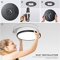 Vista 6 de Lexier 6Pack 12 Inch 3200LM Flush Mount LED Ceiling Lights,Black 28W Slim Ceiling Light Fixture Round Day White 6000K Thin Round Flat Ceiling Light
