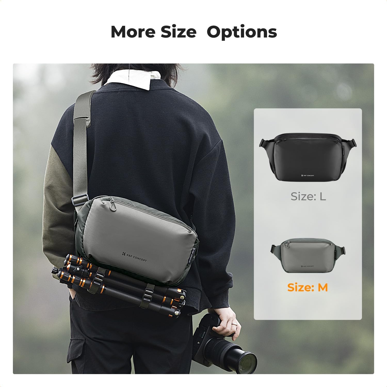 K&F Concept 2 in 1 Sling Bag Everyday Shoulder Bag & Multifunction Photography Crossbody Camera DSLR Backpack Portable Bag