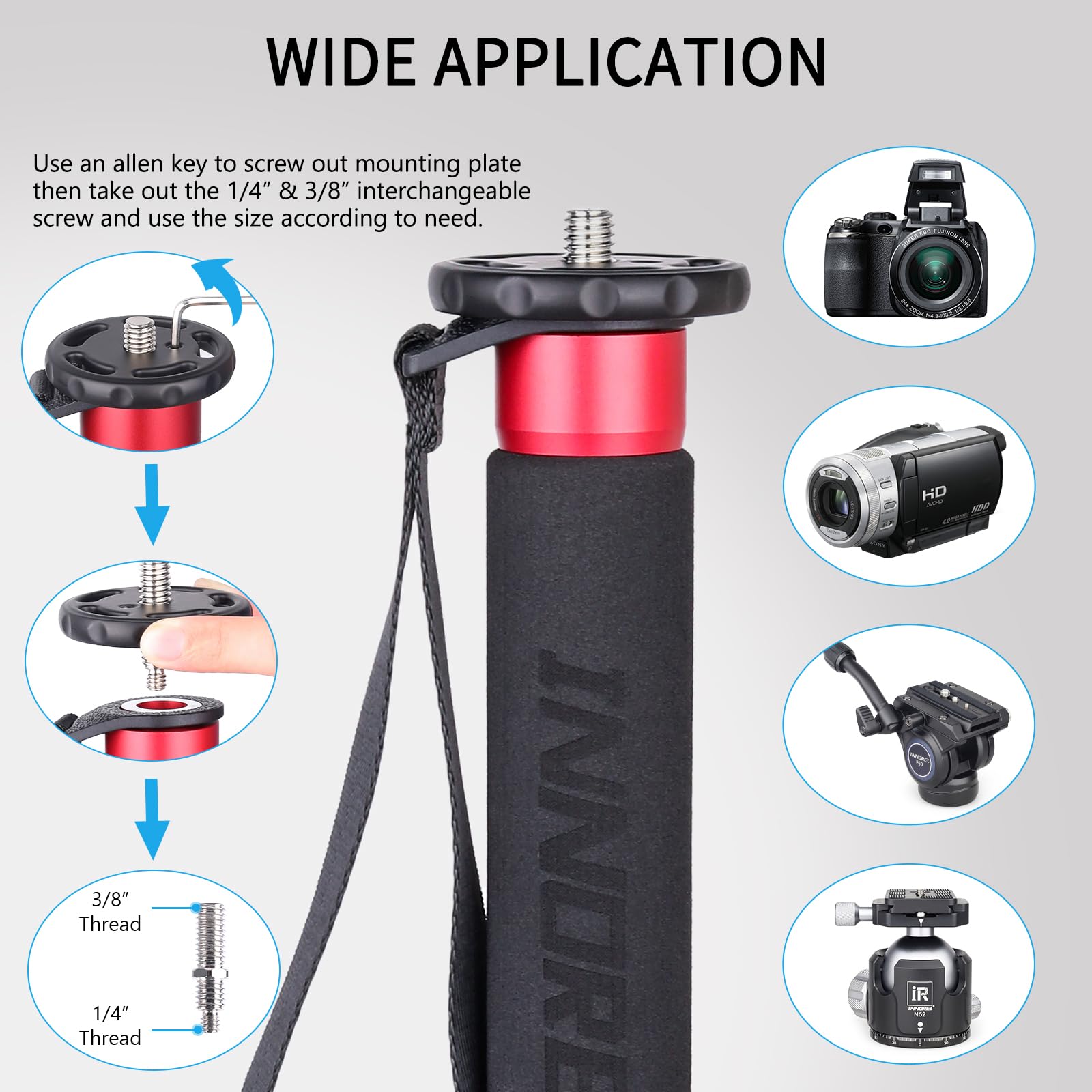 Amazon.com : 63in/160cm Camera Monopod INNOREL VM60A Amazon.com : 63in/160cm Camera Monopod INNOREL VM60A