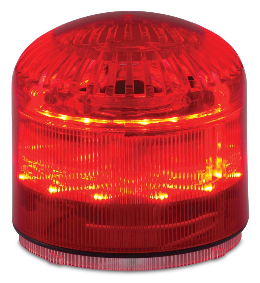 Federal Signal SLM600R Streamline Modular Combination LED/Sounder, Red, Required Base Sold Separately, Polycarbonate
