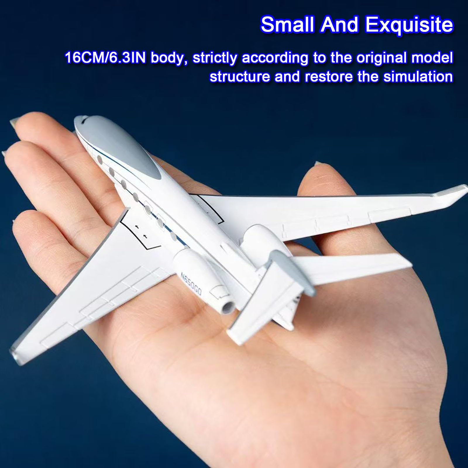 Modèle Avion Gulfstream G650 1:200 En Alliage – 16 Fenêtres, Base Incluse, 6,3 X 5,9 X 3,9 Pouces