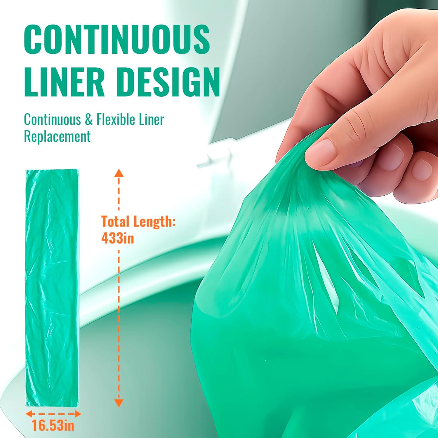 Compatible with Diaper Dekor PLUS Diaper Pail Refills | 8 Pack Extra Thick Continuous Long-Roll Liners | Lemon Scented | Leak-Resistant Odor-Control Incontinence Disposal Bags