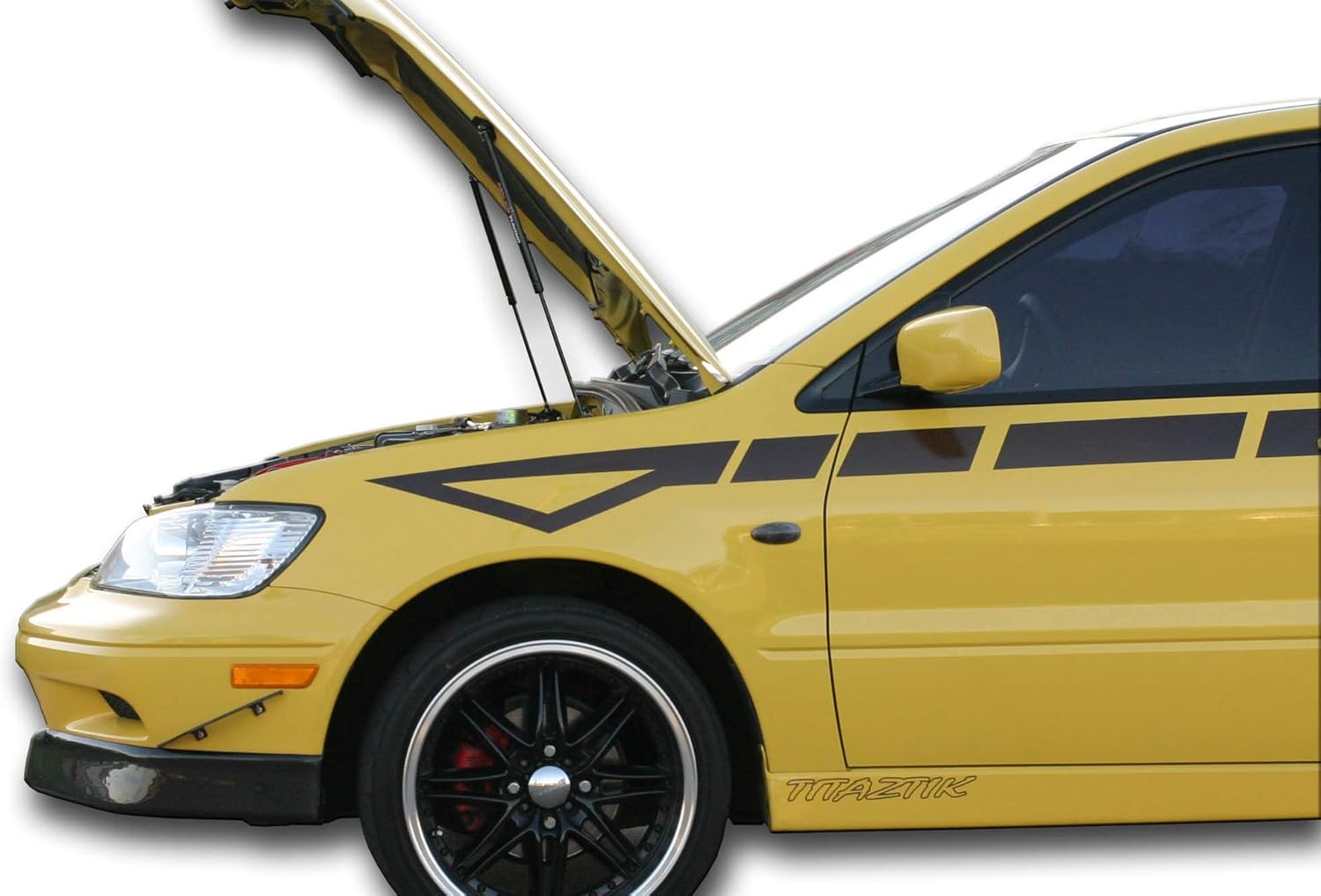 Redline Tuning 21-30004-02 Hood QuickLIFT-Plus System Compatible with Mitsubishi Lancer 2002-2007 (All Black Components)