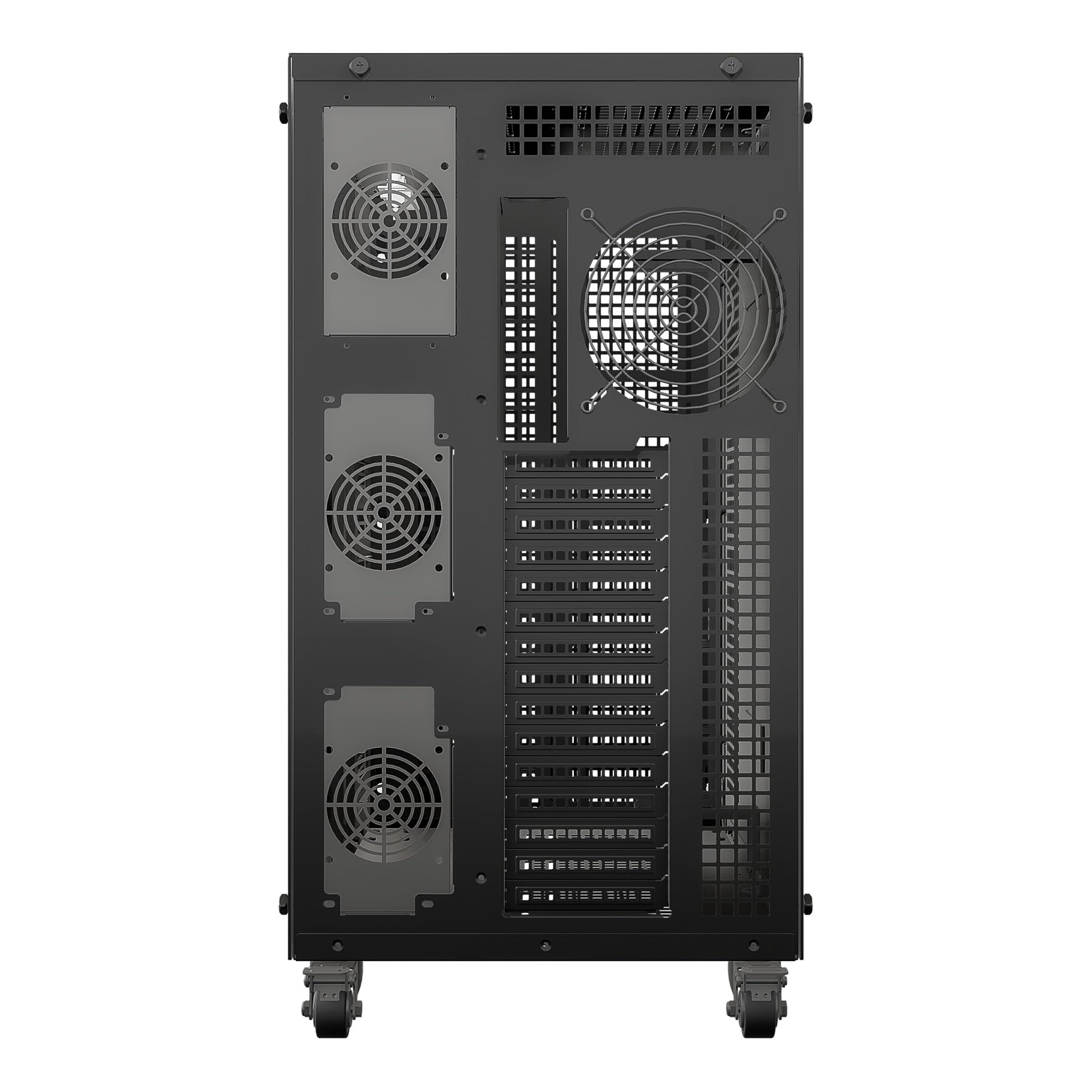 UNYKAch AI Pro 1500 - Caja Workstation E-ATX - SSI-EEB para IA y Servidores. Soporta: Dual CPU, 2 Fuentes de Alimentación, 4 GPUs hasta 500mm, 17 Bahías HDD/SSD y hasta 23 Ventiladores