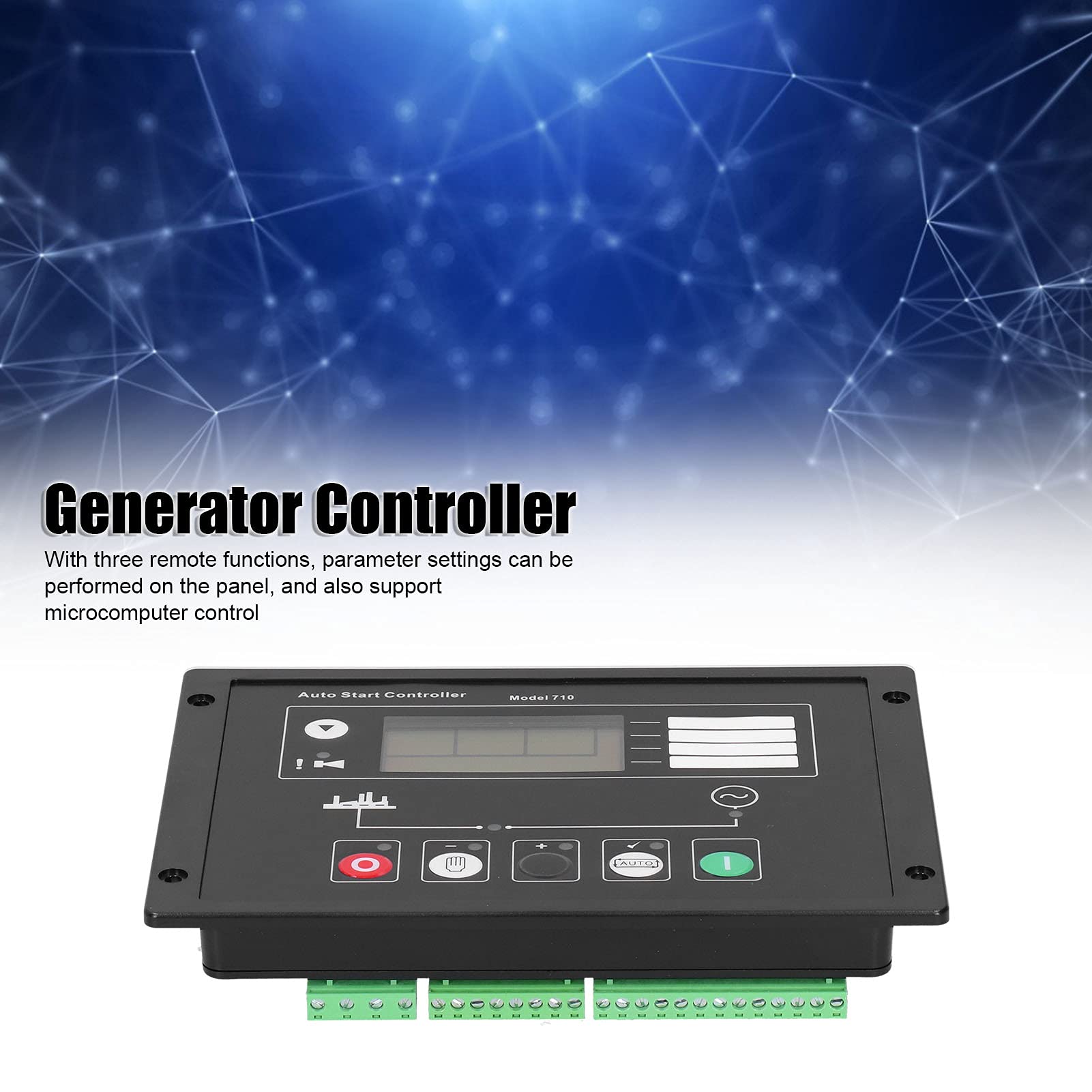 Yosoo Health Gear Panel de Control de Arranque Automático del Generador Panel de Control del Generador de CC de 8 a 36 V Pantalla LCD Monitoreo Automático de la Red Eléctrica Arranque y Parada